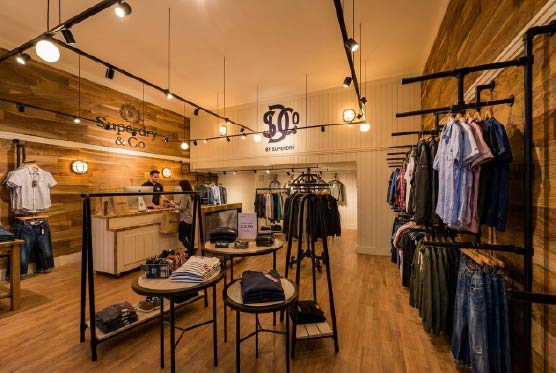 Render de la fachada del local Superdry Unicenter